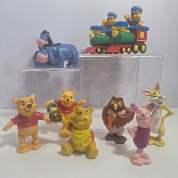 Disney Other - Winnie The Pooh Friends PVC 10 Figure Lot Disney Owl Eeyore Trains Rabbit Piglet